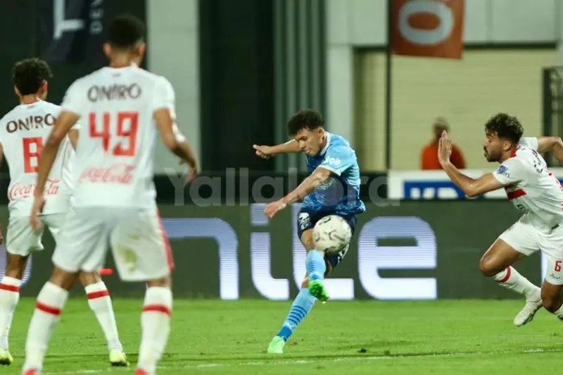 محمود زلاكة خلال مباراة الزمالك وبيراميدز